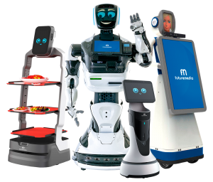 Robôs Nik, Máximus, Buddy e Dasplay - Futuremedia - Mídias e Soluções Interativas para eventos